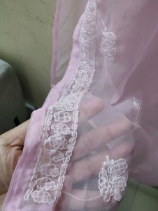 Pink Embroidered Kurta Chikankari