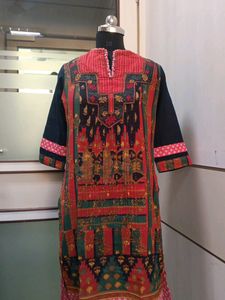 A colorful knee-length kurta