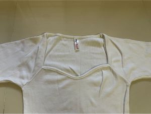 Ribbed Sweatheart Neck Top