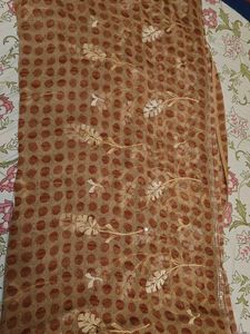 Elegant Tradition: Teal &amp; Crimson Designer Saree