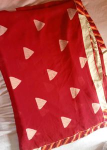 Elegant Red Cotton Saree