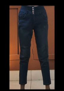Navy Blue Ankle Length Jeans