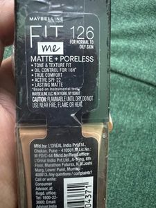 126 Maybelline Fit Me Matte+Poreless Foundation
