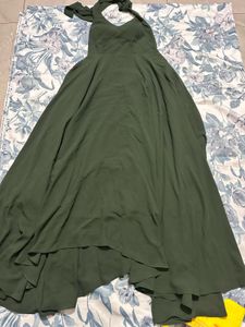 bottle opener Green Halter Maxi Dress