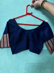 Elegant Blue Readymade Saree Blouse