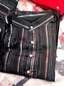 Striped Black Kurta