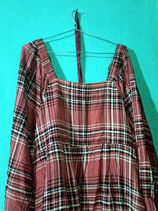 Square Neck Rust Dress
