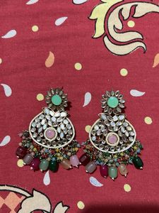 Colorful Beaded Indian Earrings