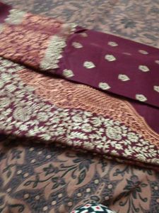 Pashmina Banarsi Work Suit With Shawl