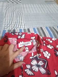 Red Floral Print Shirt