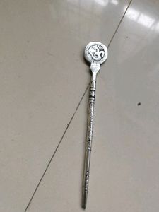 Ohm Symbol Metal Bun Stick