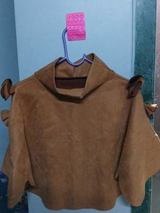 Tan Cold Shoulder Top