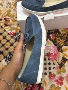 Blue Denim Slip-On Loafers