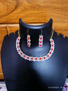 new Red &amp; White Necklace Set