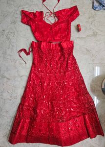 Red Embroidered Lehenga Choli❤️