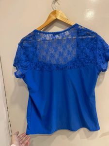Blue Lace Corset Style Top
