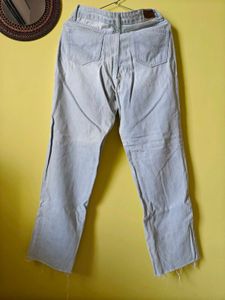 Chalk Wash Straight-Cut Denims