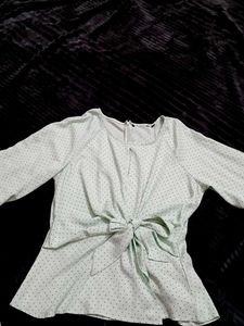 Cute Polka Dot Tie Top