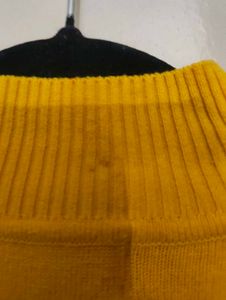 Yellow Knit Turtleneck Sweater