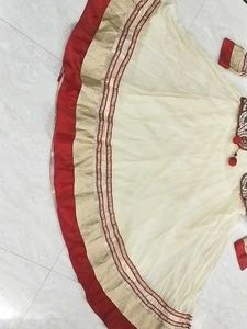 Gold Ane Red Colour Anarkali Top