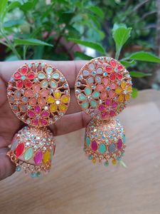 3 Colourful Jhumka Combo 😍