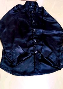Satin Button-Up Shirt