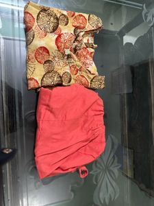 Coral Colour Kurta Set
