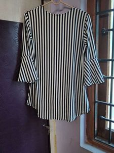 Striped Flared Sleeve Top