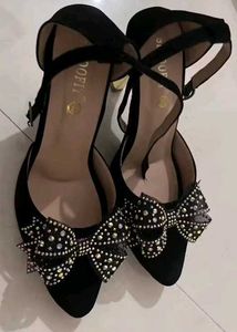 Black Bow Heels