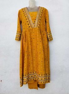 Anouk Yellow Kurta Set