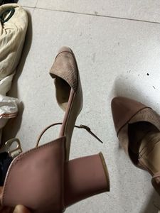 Pink Pointed-Toe Ankle Strap Heels