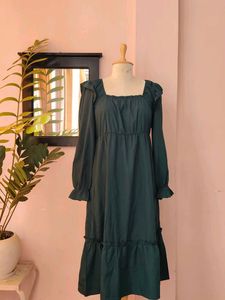 Gorgeous Midi Emerald Green Dress