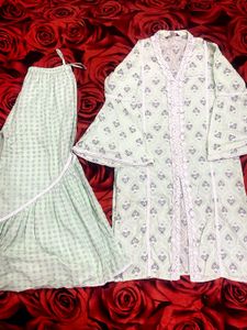 Mint Green Floral Print Set