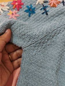 Embroidered Blue Sweater for girls | 5-6 years