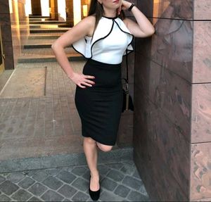 Chic Black & White Party Dress