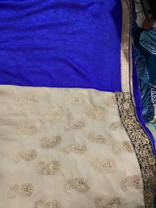 Elegant Gray &amp; Gold Sari