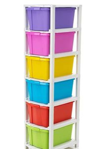 Colorful 6-Drawer Storage Tower