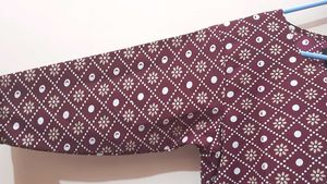 Patterned Maroon Kurti