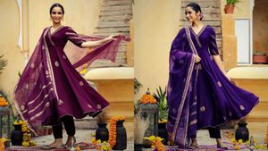Wine Colour Designer Gown