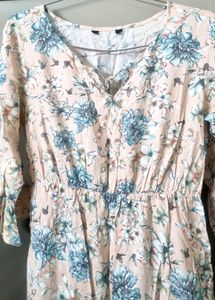 Floral Print Ruffle Hem Dress