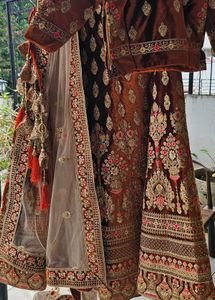 Exquisite Velvet Lehenga with Intricate Embroidery