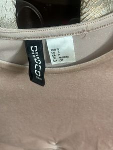 H&amp;M Pink Velvet Long Sleeve Top