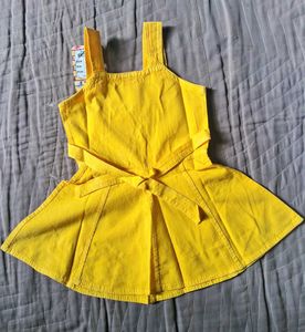 Yellow Embroidered Baby Dress