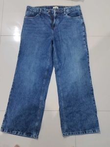 Flared Baggy Blue Denim Jeans