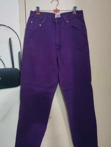 Purple Denim Straight Leg Jeans