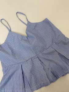 Blue Sassafras Sleeveless Peplum Top