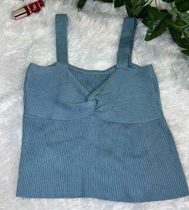 Blue Knit Tank Top