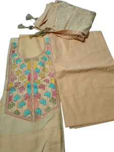 Nude Colour  With Dupatta Unstitched Suit