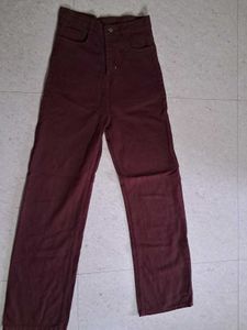 Burgundy Straight Jeans