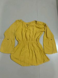 Mustard Bell Sleeve Top